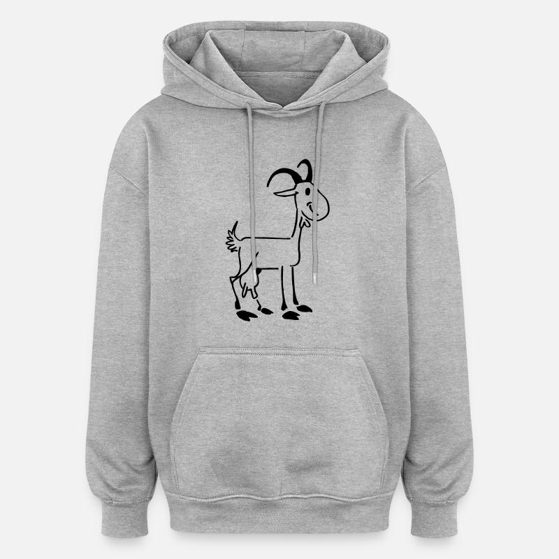 Biquette - Sweat à capuche oversize unisexe - gris chiné