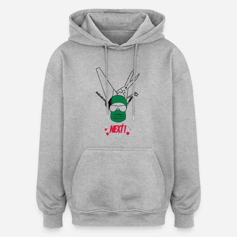 Chirurgien - Sweat à capuche oversize unisexe - gris chiné