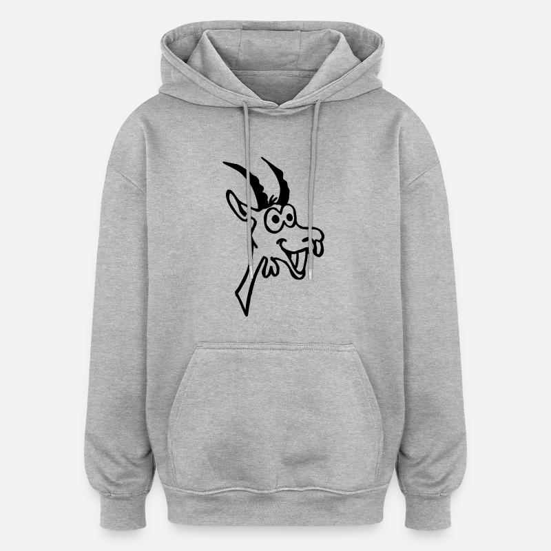 Ziege - Oversized Unisex Hoodie - Grau meliert