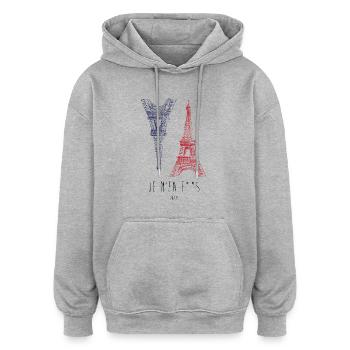 Je m'en F**s (I don't give a f*ck) - Oversized Unisex Hoodie - Grau meliert - Vorne - Noah (186cm)