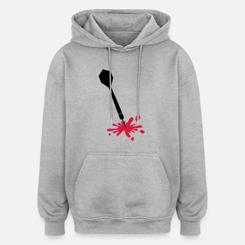 Darts Wound - Sweat à capuche oversize unisexe - gris chiné