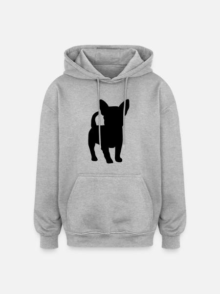 bulldog - Oversized Unisex Hoodie - Grau meliert
