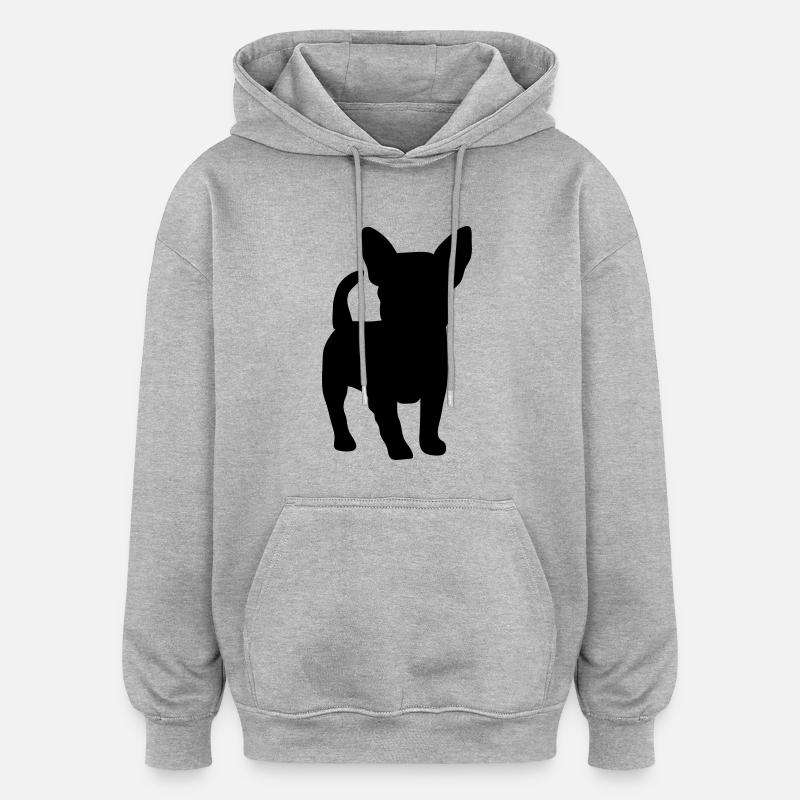 bouledogue - Sweat à capuche oversize unisexe - gris chiné