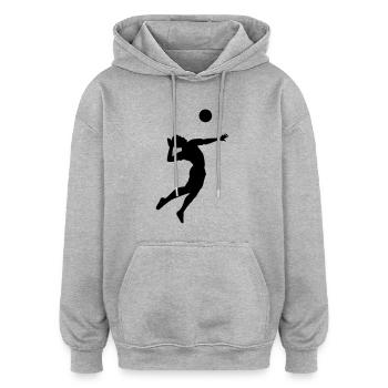Volleyball - Oversized Unisex Hoodie - Grau meliert - Vorne - Noah (186cm)