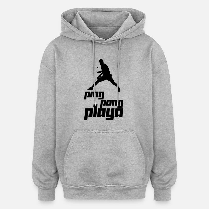 Ping Pong Playa (Vector) - Sweat à capuche oversize unisexe - gris chiné
