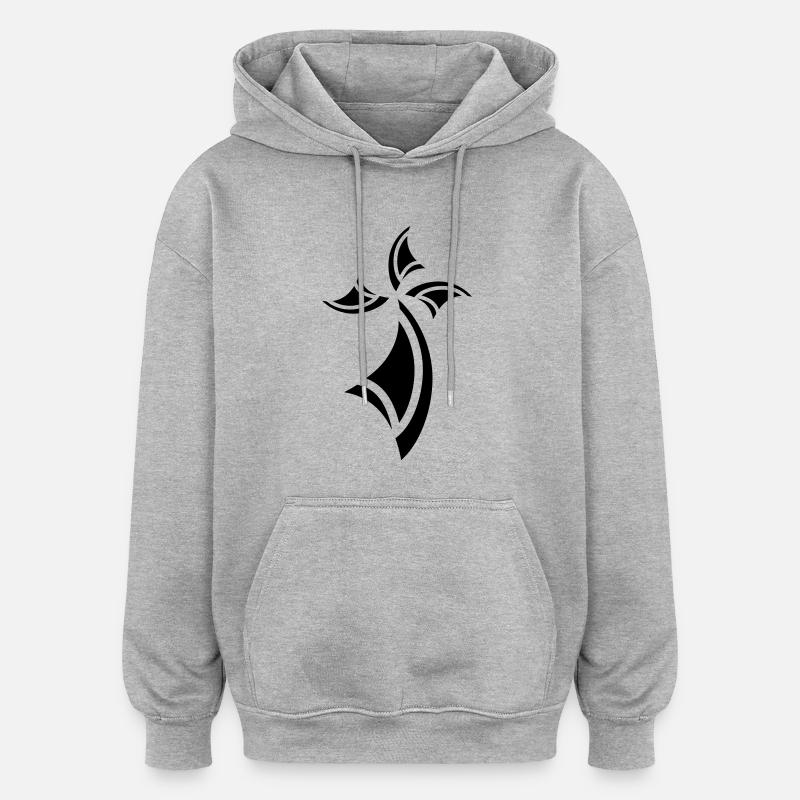 HERMINE HERMINE - Sweat à capuche oversize unisexe - gris chiné