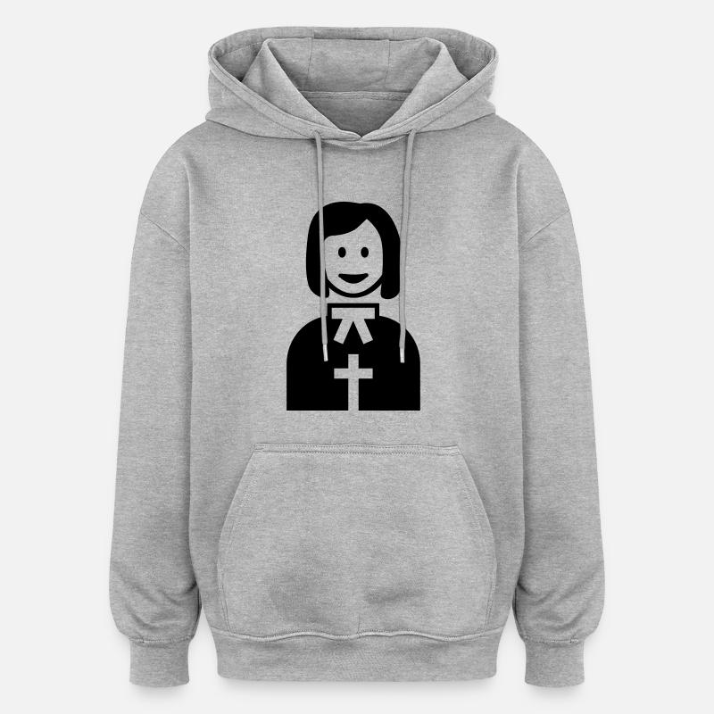 Pasteure - Sweat à capuche oversize unisexe - gris chiné