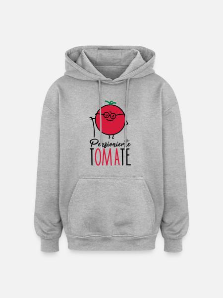 Pensionierte Oma - Oversized Unisex Hoodie - Grau meliert