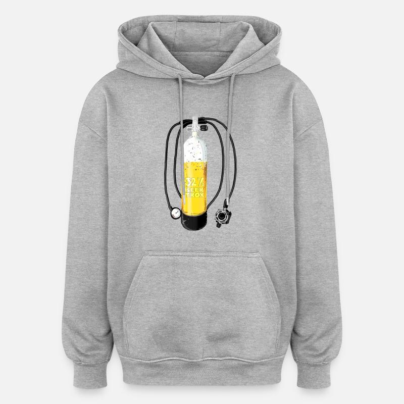 Réservoir de plongée Beertrox - Sweat à capuche oversize unisexe - gris chiné