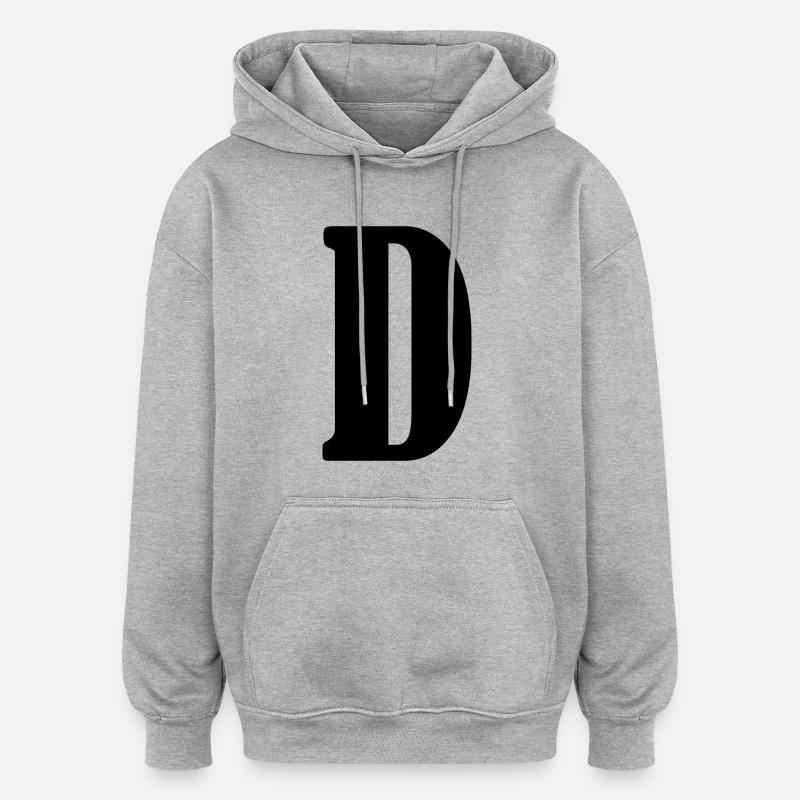 D - Sweat à capuche oversize unisexe - gris chiné