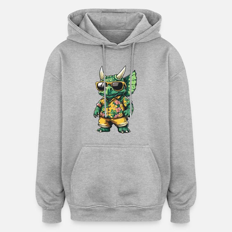 Dinosaurier triceratops Comic Urlaub - Oversized Unisex Hoodie - Grau meliert