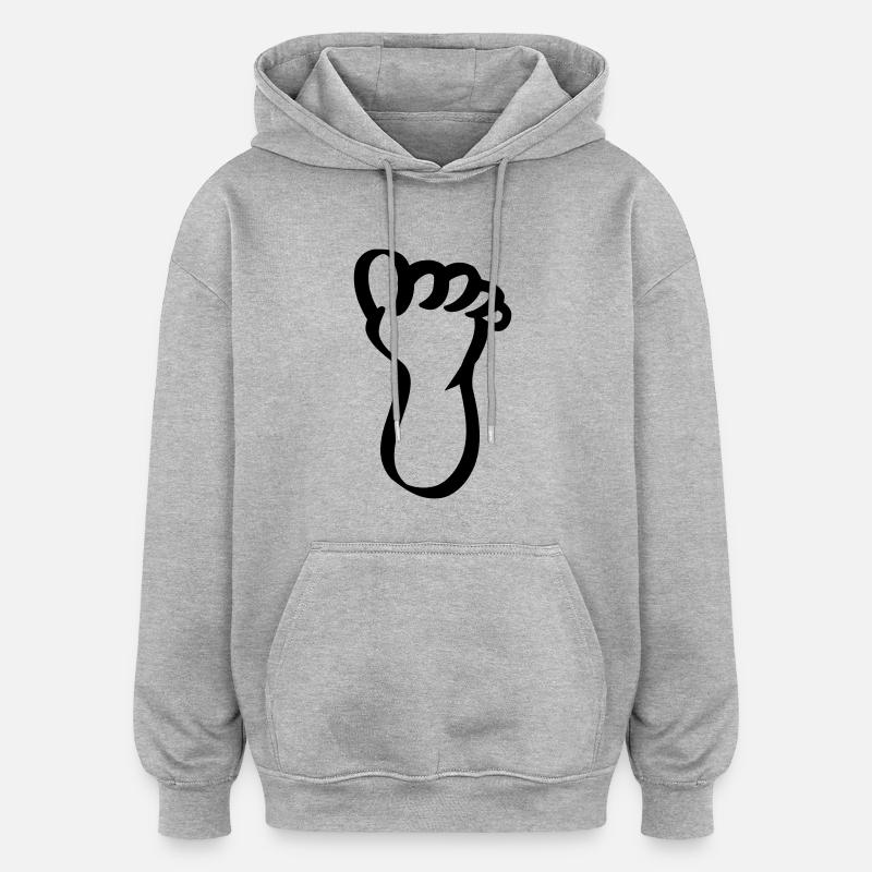 fuss - Sweat à capuche oversize unisexe - gris chiné