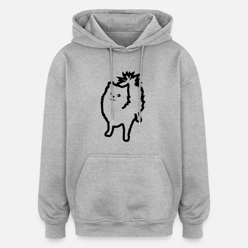 Spitz - Oversized Unisex Hoodie - Grau meliert