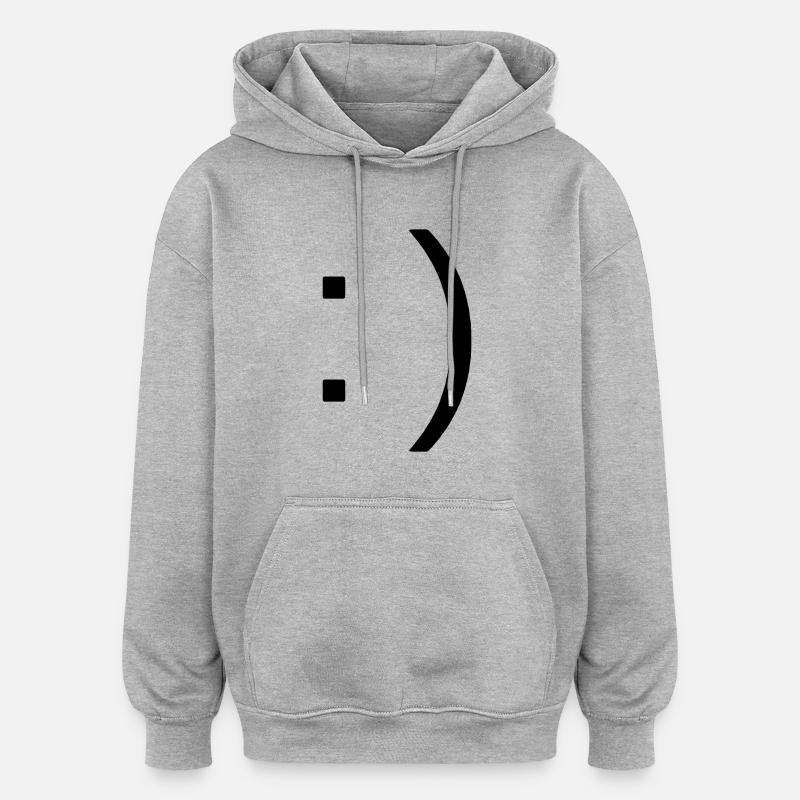 Sourire - Sweat à capuche oversize unisexe - gris chiné