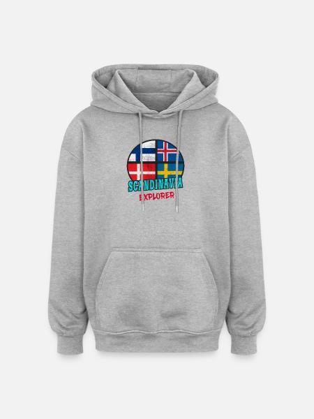 Scandinavia Explorer / Scandinavia / Gift - Oversized Unisex Hoodie - heather grey