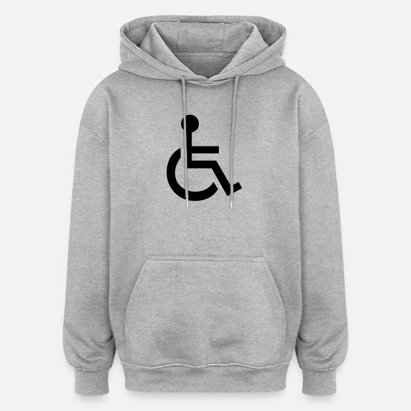 Handicapés symbole de fauteuil roulant - Sweat à capuche oversize unisexe - gris chiné