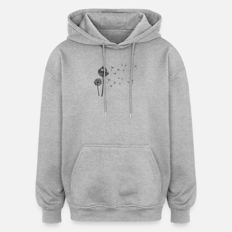 Beau pissenlit, ;) ludique et aéré - Sweat à capuche oversize unisexe - gris chiné