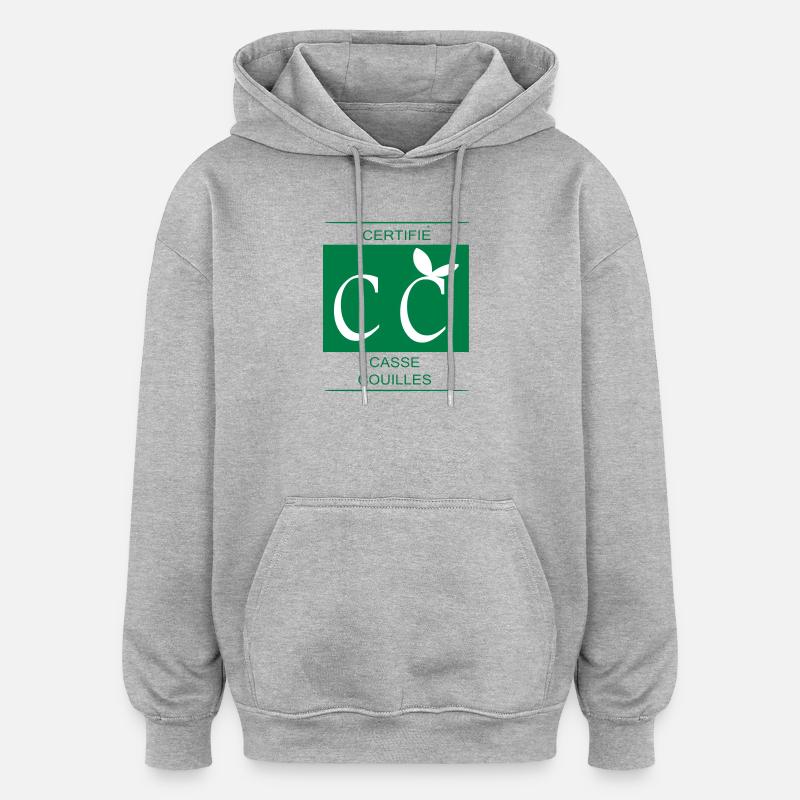 certifié casse couilles - Sweat à capuche oversize unisexe - gris chiné