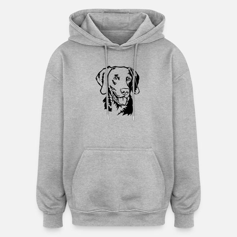 Weimaraner head - Oversized Unisex Hoodie - heather grey