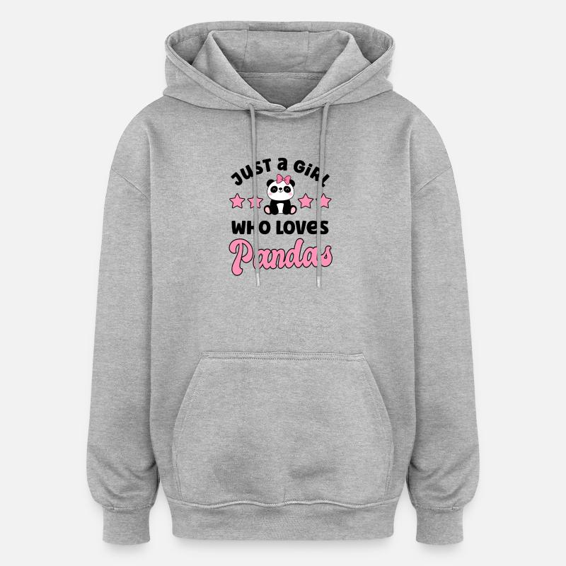 Panda Pandabär - Oversized Unisex Hoodie - Grau meliert
