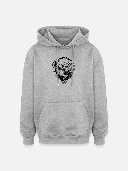 Wheaten Terrier Head - Oversized Unisex Hoodie - heather grey
