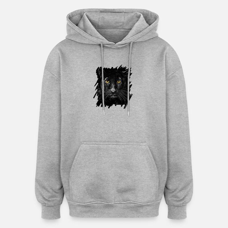 Schwarzer Panther - Oversized Unisex Hoodie - Grau meliert