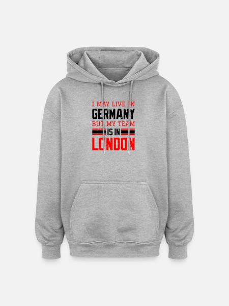 London - Oversized Unisex Hoodie - Grau meliert