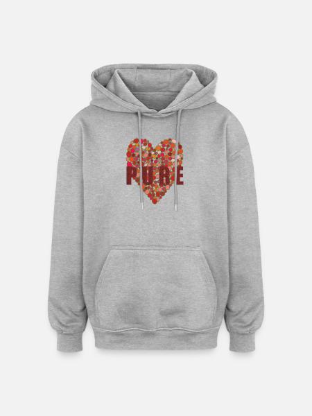 HEART PURE - Oversized Unisex Hoodie - heather grey