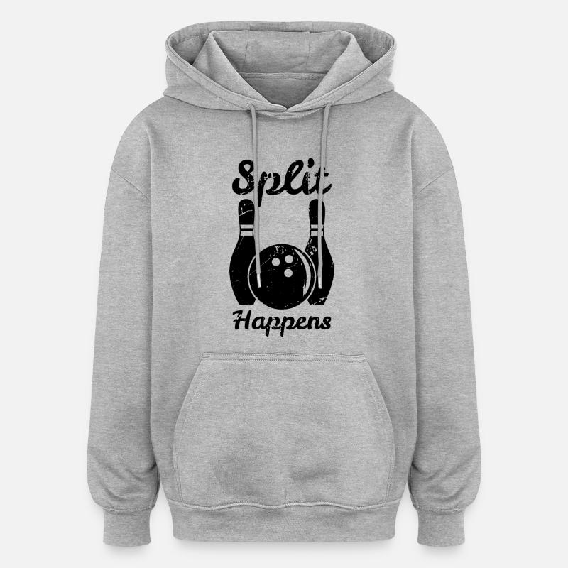 Jeu de mots de bowling - Sweat à capuche oversize unisexe - gris chiné