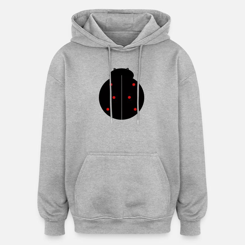 Coccinelle Noire à Points Rouges - Sweat à capuche oversize unisexe - gris chiné