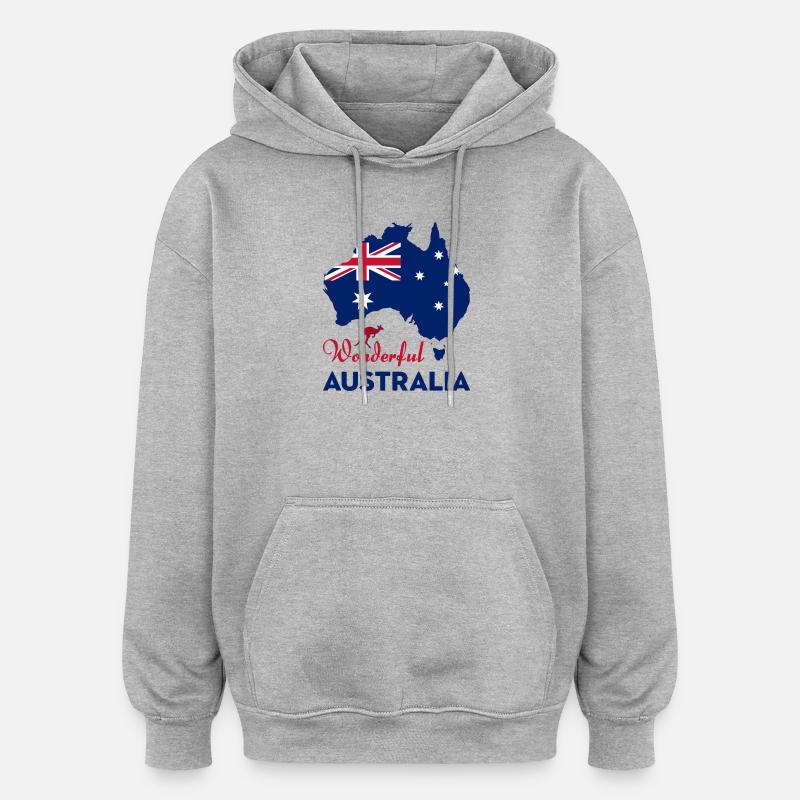 Merveilleuse Australie - Sweat à capuche oversize unisexe - gris chiné