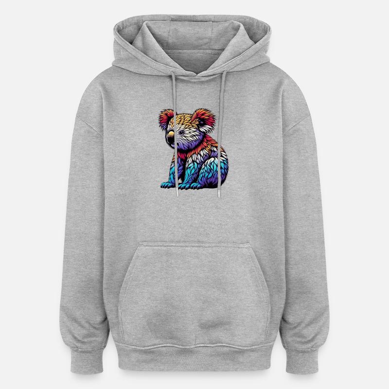 Koala - Sweat à capuche oversize unisexe - gris chiné