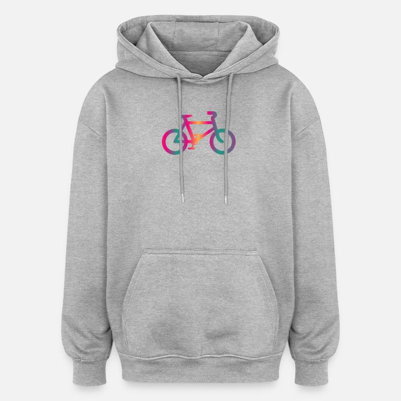 VÉLO. CYCLISME - Sweat à capuche oversize unisexe - gris chiné
