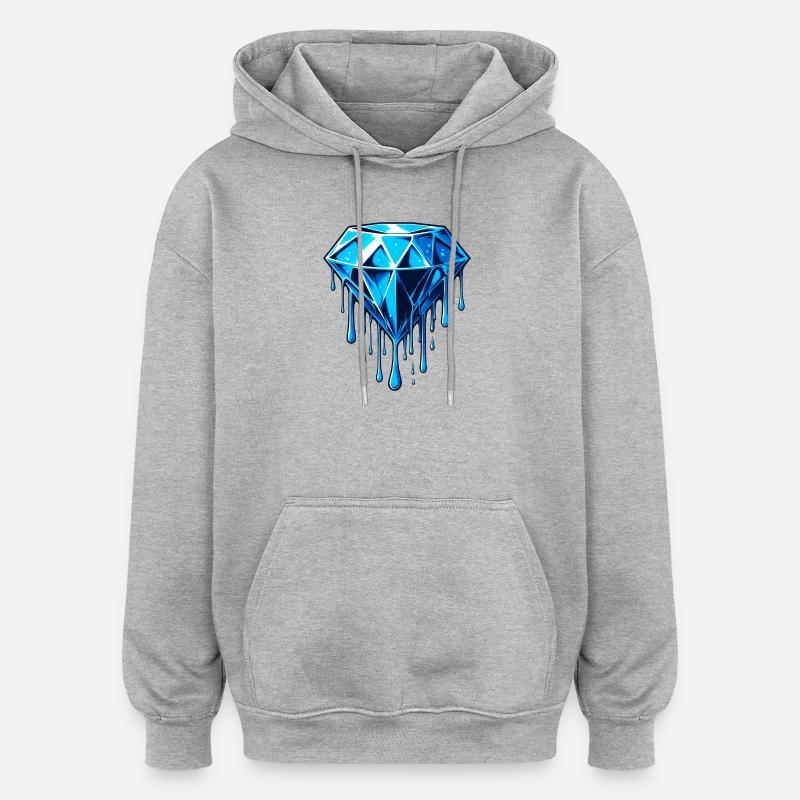 Diamant - Sweat à capuche oversize unisexe - gris chiné