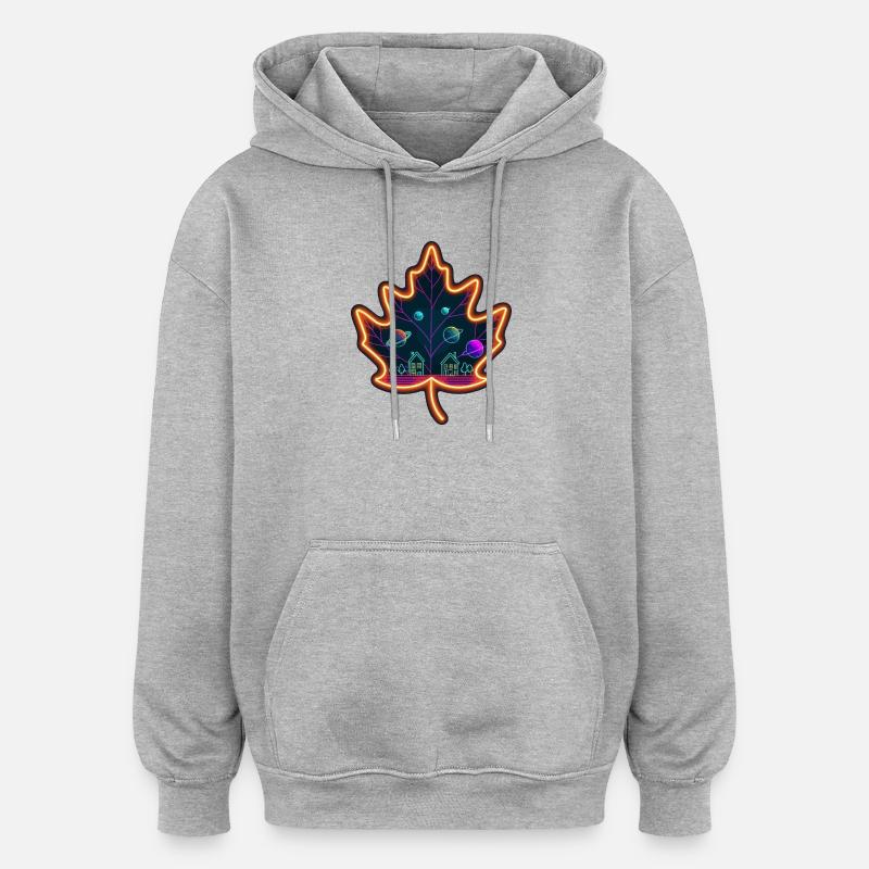 Maple leaf - Oversized Unisex Hoodie - heather grey