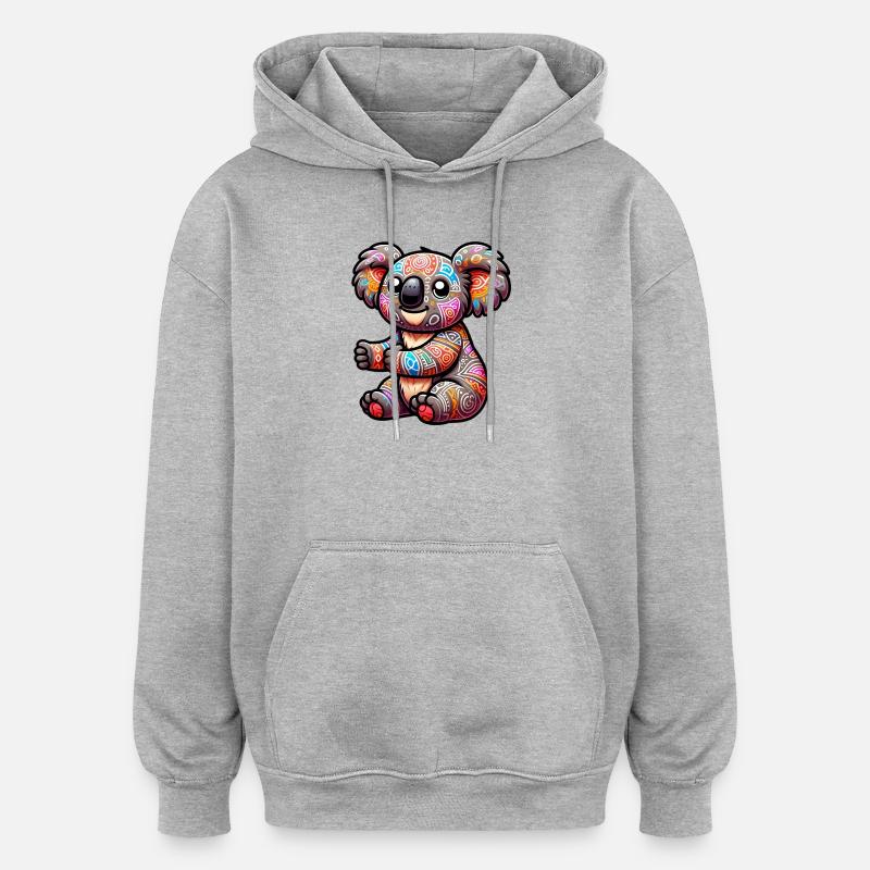 Koala - Sweat à capuche oversize unisexe - gris chiné
