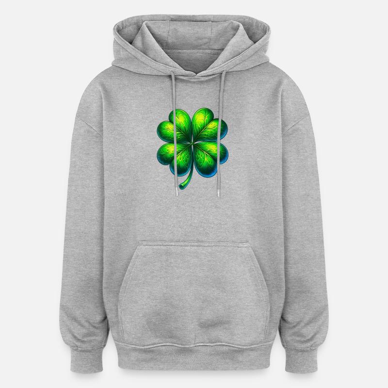 Four-leaf clover - Oversized Unisex Hoodie - heather grey