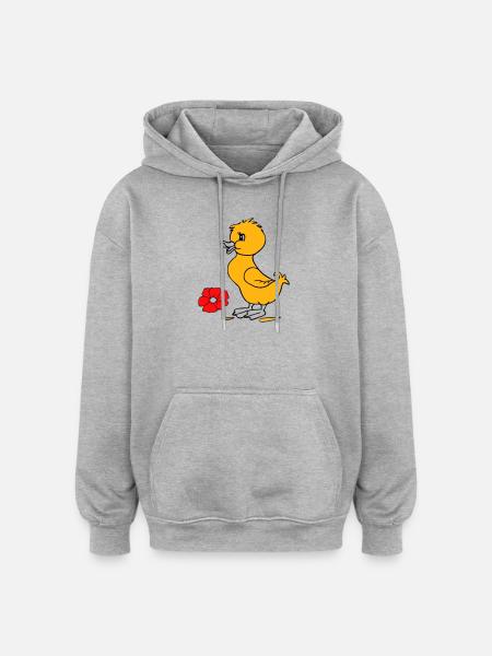 Easter chicks Happy Easter - Oversized Unisex Hoodie - heather grey