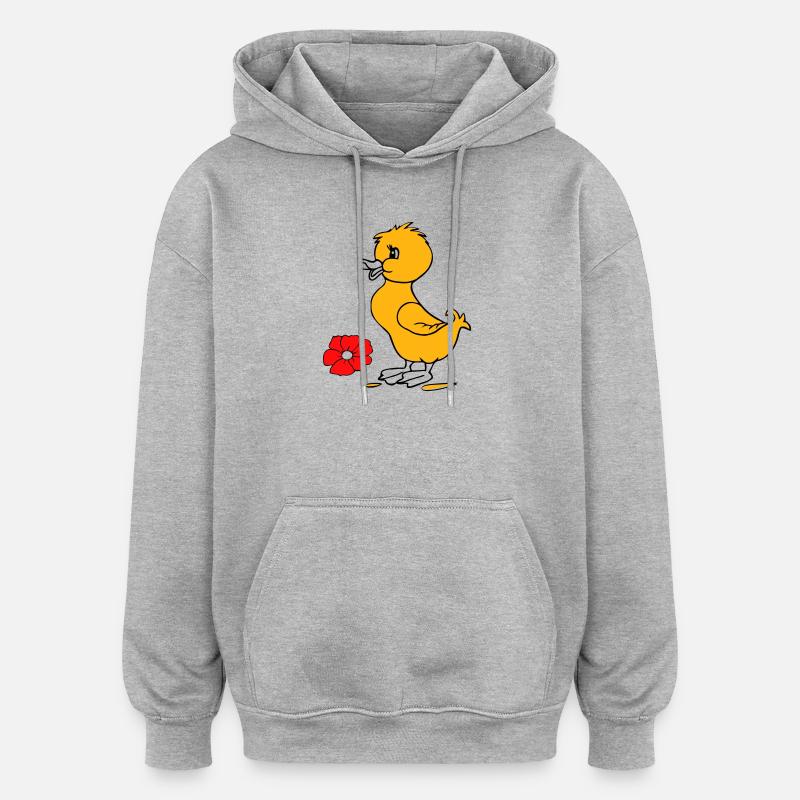 Osterküken Frohe Ostern - Oversized Unisex Hoodie - Grau meliert