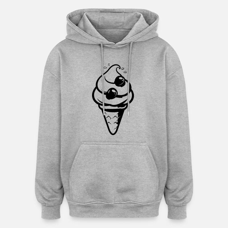 Cornet - Sweat à capuche oversize unisexe - gris chiné