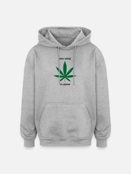 100% Natur, 0% Drama - Oversized Unisex Hoodie - Grau meliert