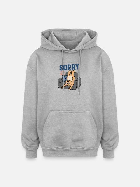 The Cat Got plans - Oversized Unisex Hoodie - heather grey