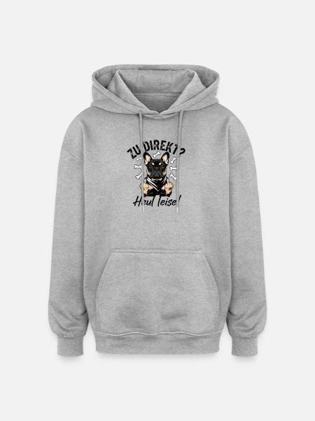 Cool French Bulldog - Oversized Unisex Hoodie - heather grey