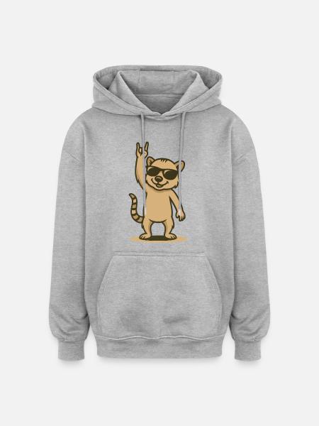 Cool coati rocker bébé - Sweat à capuche oversize unisexe - gris chiné