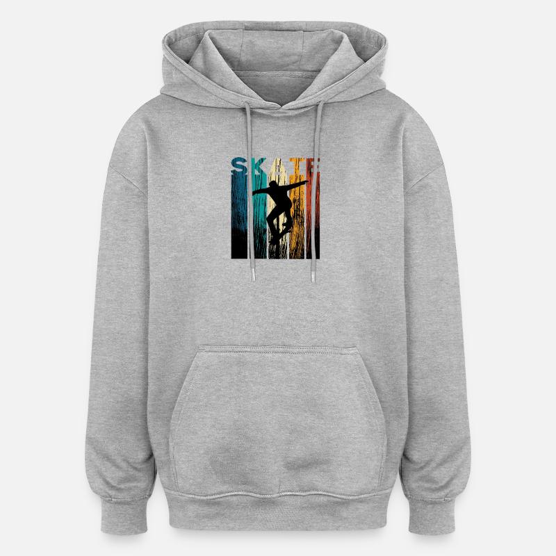 Skateboarder Skating Skateboard - Sweat à capuche oversize unisexe - gris chiné