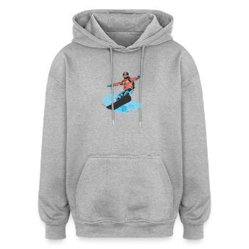 Planche à neige - Sweat à capuche oversize unisexe - gris chiné - Devant - Noah (186cm)