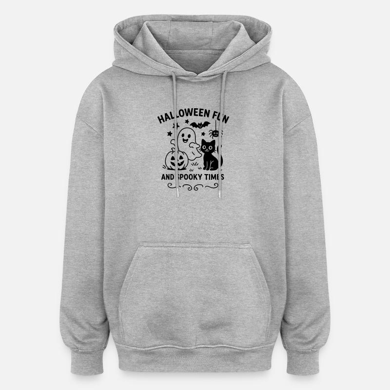 Fois - Sweat à capuche oversize unisexe - gris chiné