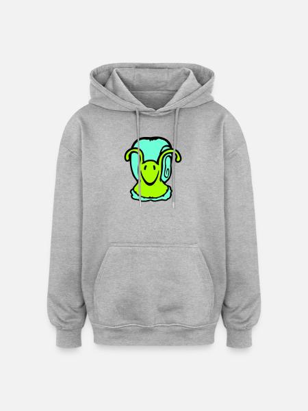 snail shell snail slug cute sweet - Oversized Unisex Hoodie - heather grey