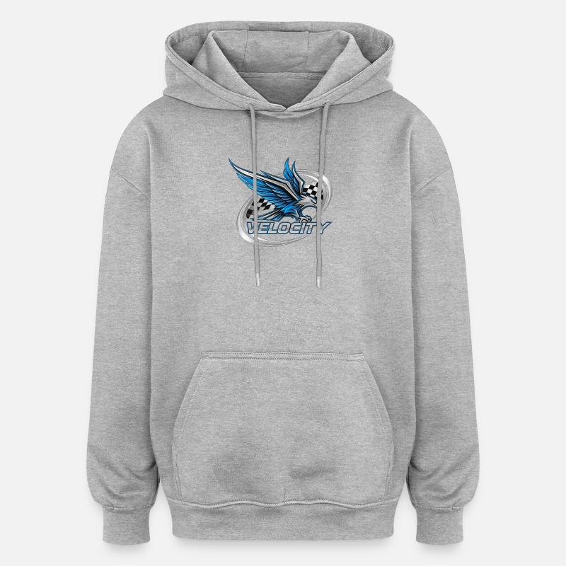 Conception Speed Eagle Racing - Sweat à capuche oversize unisexe - gris chiné