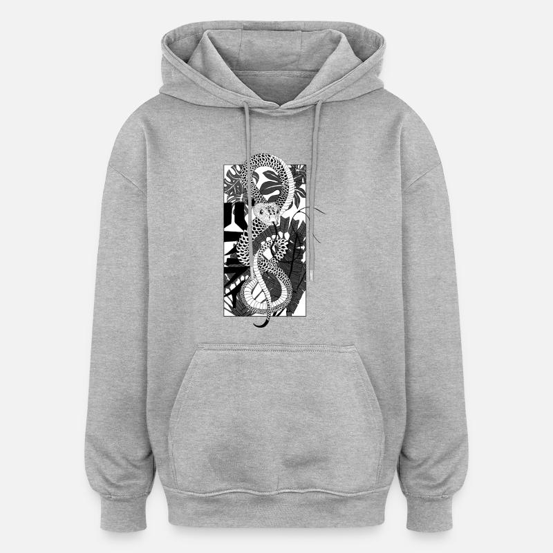 Serpent 2 - Sweat à capuche oversize unisexe - gris chiné